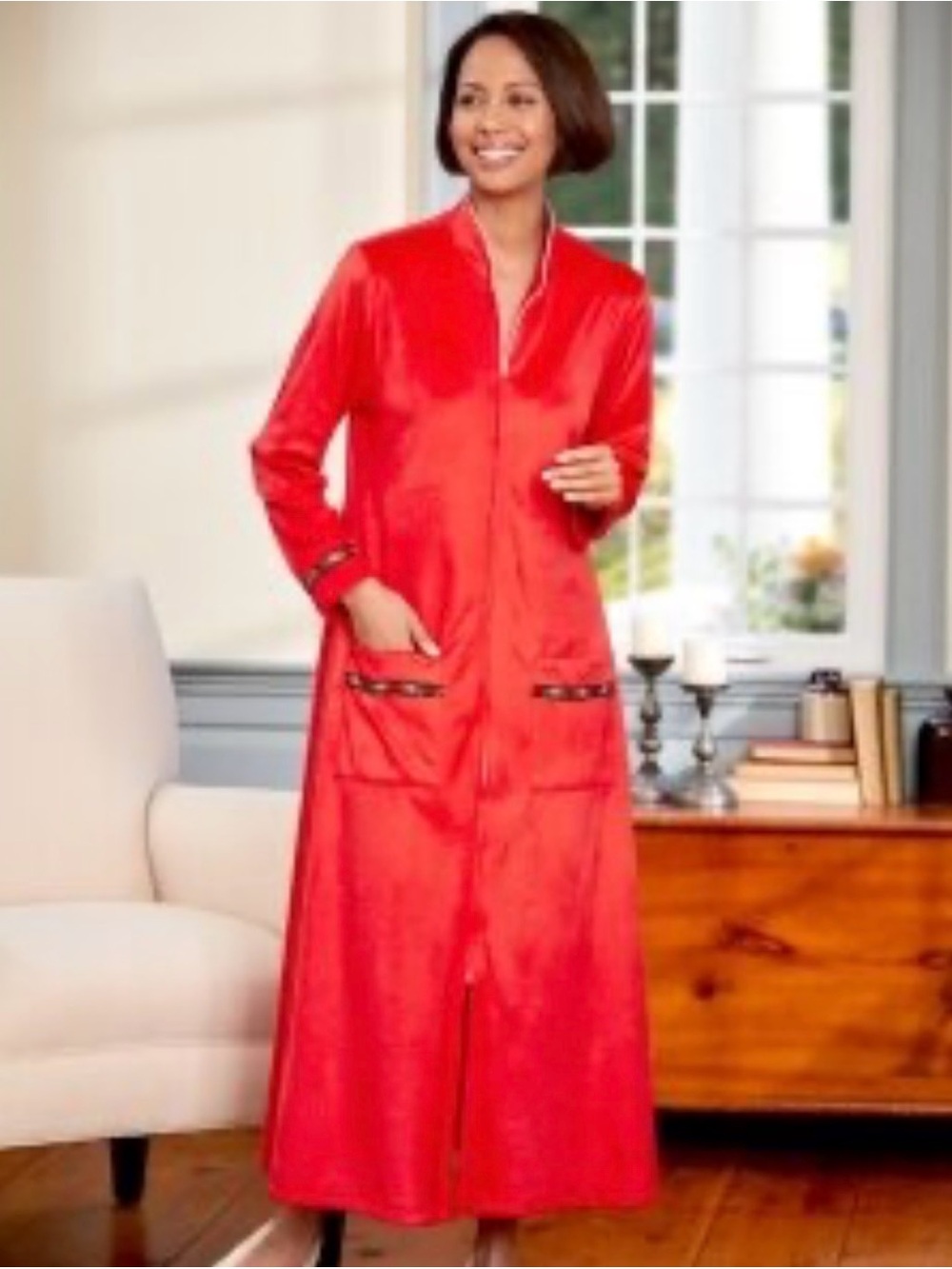 NWT Lanz of Salzburg Zip Front Nightgown M - Picture 1 of 12